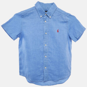 Polo Ralph Lauren Blue Linen Button Front Shirt 6 Yrs