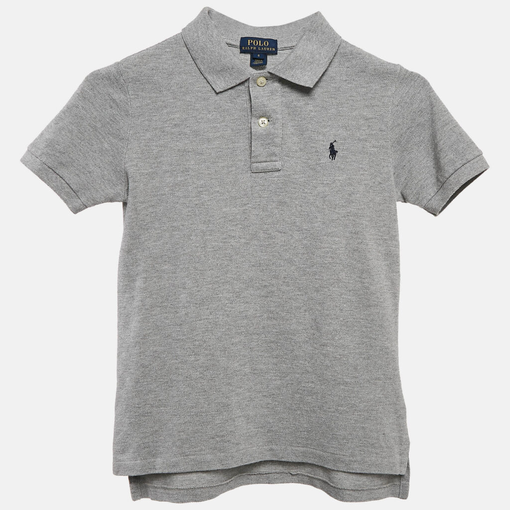 luxury-kids-polo-ralph-lauren-used-boys-p1101127-005 Polo Ralph Lauren Grey Cotton Pique Polo T-Shirt 6 Yrs