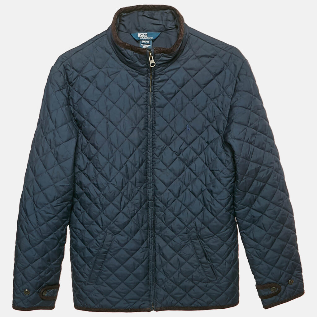 luxury-kids-polo-ralph-lauren-used-boys-p1157276-006 Polo Ralph Lauren Navy Blue Quilted Zip Front Jacket L /16-18 Yrs
