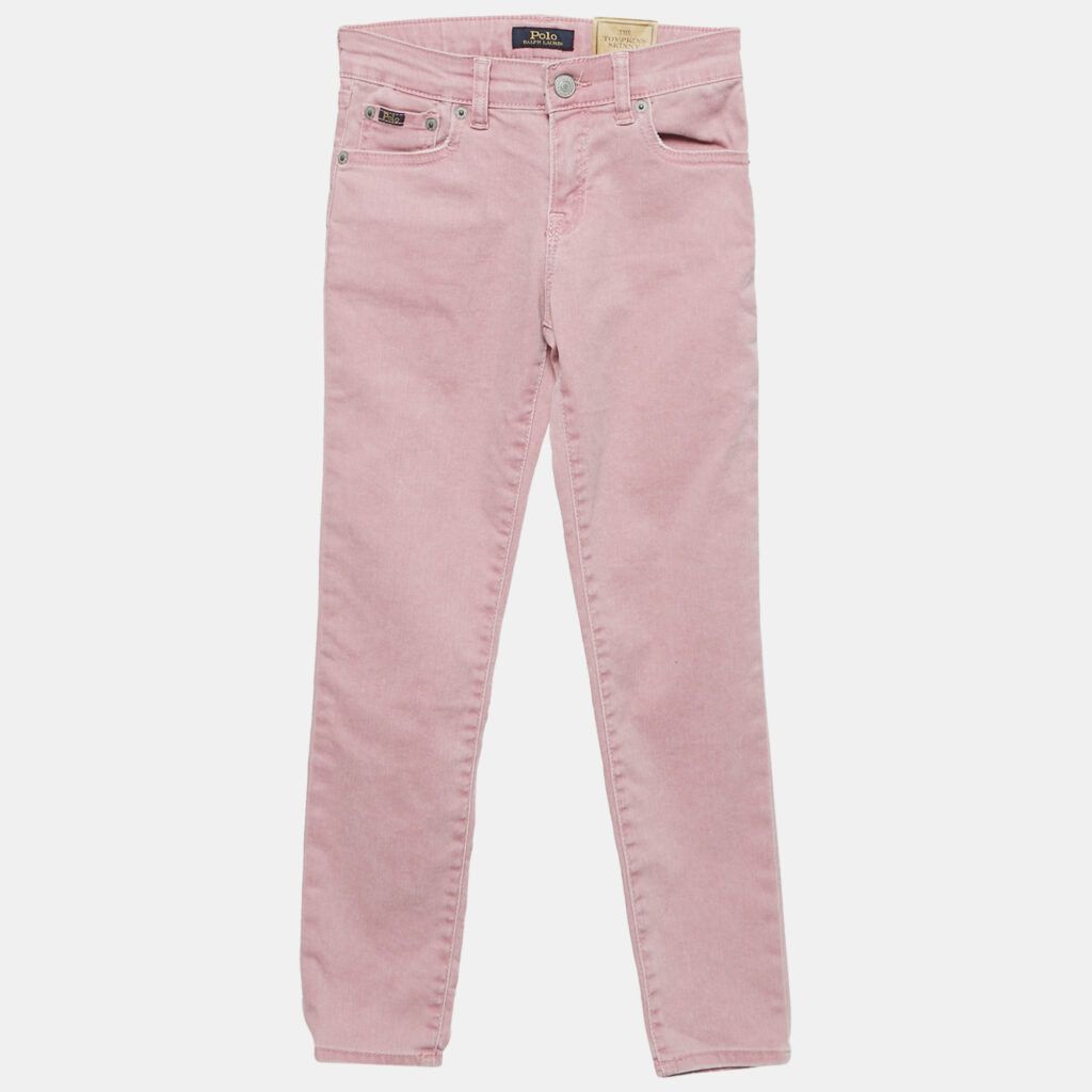 luxury-kids-polo-ralph-lauren-used-girls-p1141699-005 Polo Ralph Lauren Kids Pink Denim Tompkins Skinny Jeans 10 Yrs Waist 24"