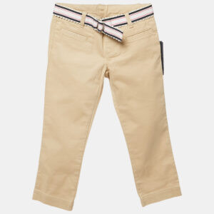 Ralph Lauren Kids Royal Khaki Beige Cotton Chino Slim Pants 3 Yrs