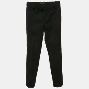 Roberto Cavalli Kids Black Wool Side Satin Trimmed Trousers 10 Yrs