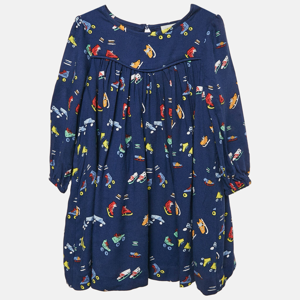 luxury-kids-stella-mccartney-new-girls-p1092374-006 Stella McCartney Blue Skate Print Crepe Dress 18 M