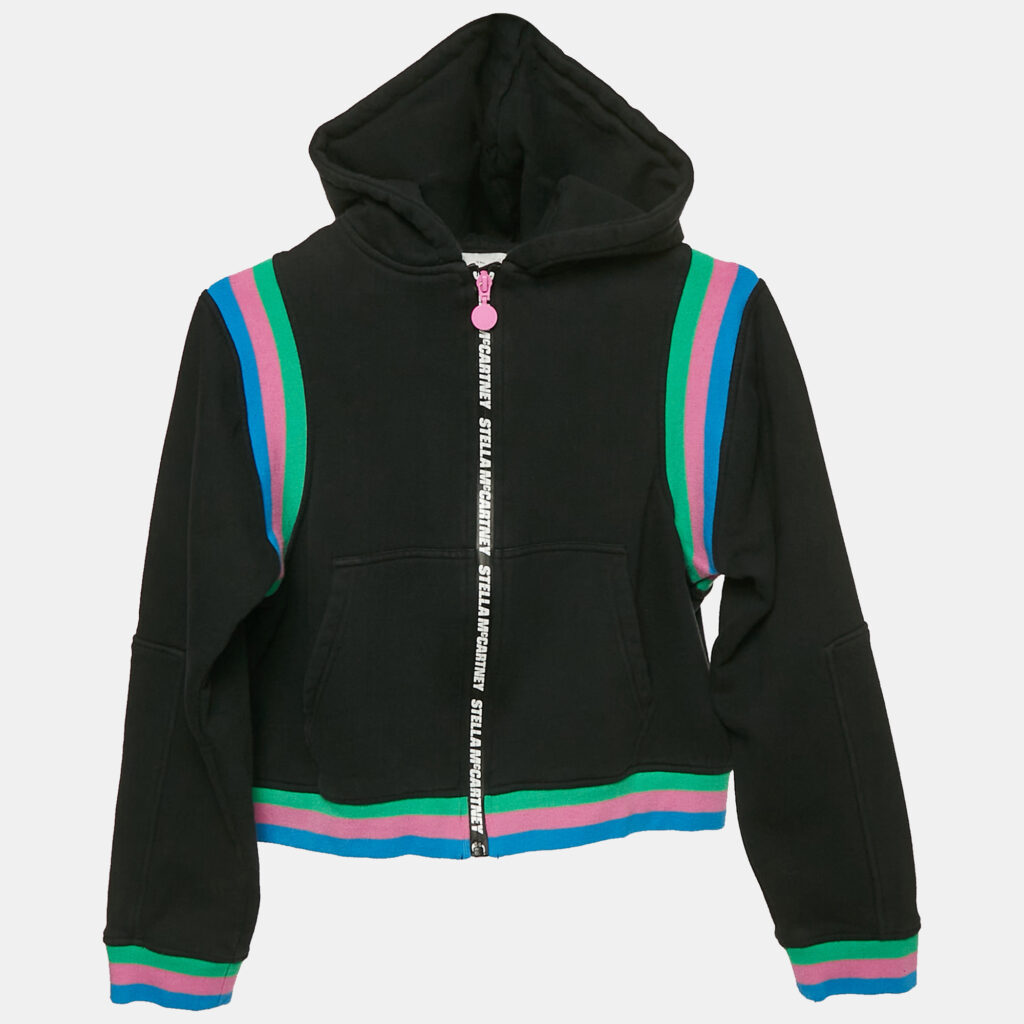 luxury-kids-stella-mccartney-used-girls-p1142264-005 Stella McCartney Navy Blue Cotton Knit Hooded Jacket 12 Yrs