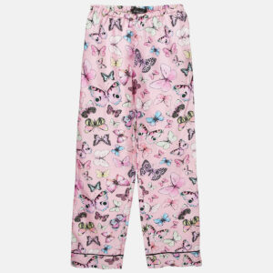 Versace Pink Butterfly Print Silk Trousers 12 Yrs