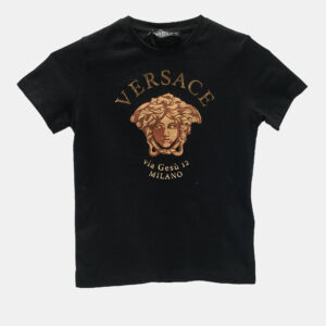 Versace Kids Black Medusa Print Jersey T-Shirt 5 Yrs