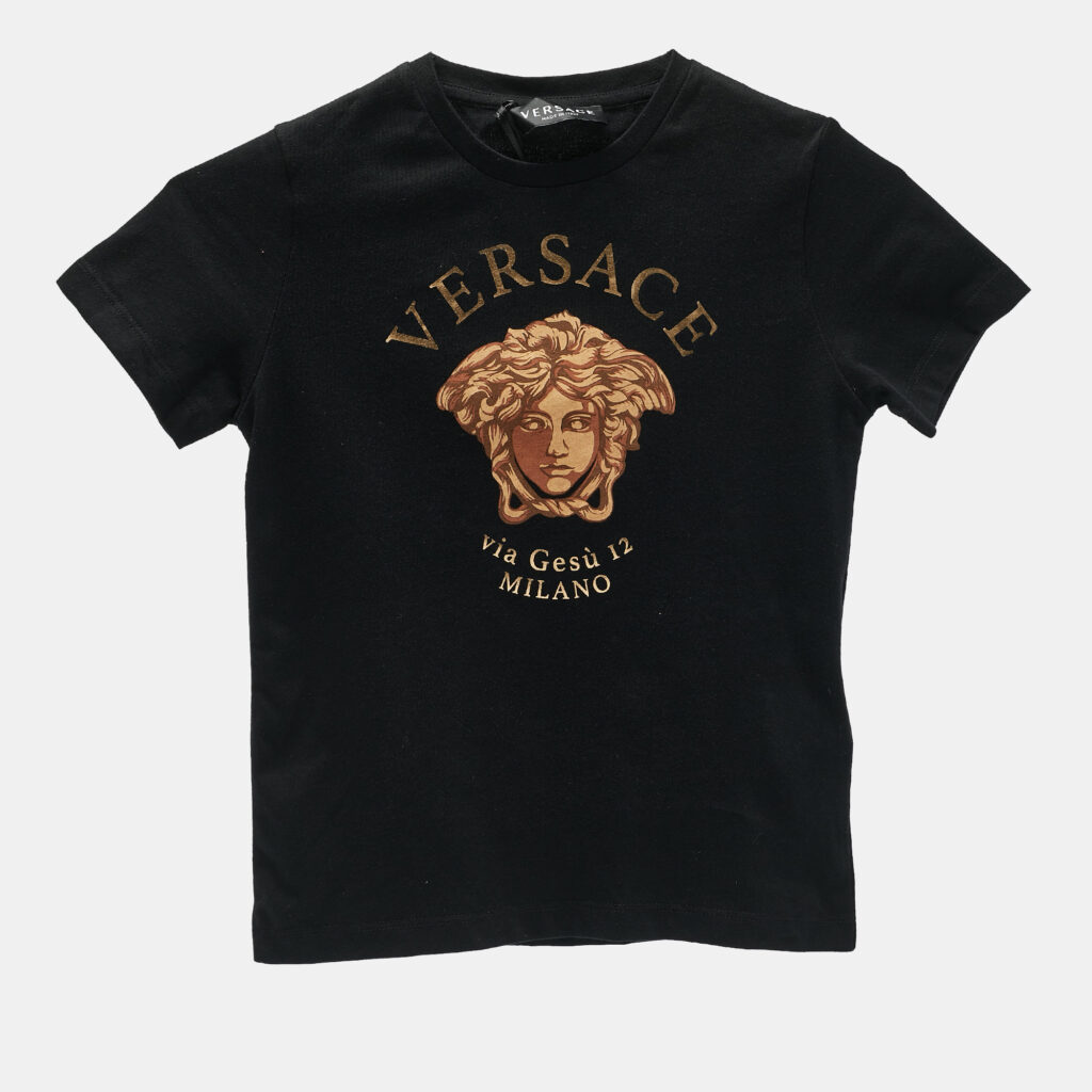 Versace Kids Black Medusa Print Jersey T-Shirt 5 Yrs