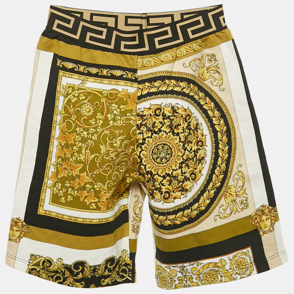 luxury-kids-versace-new-boys-p1128406-005 Versace Kids Yellow/Black Barocco Print Jersey Shorts 10 Yrs