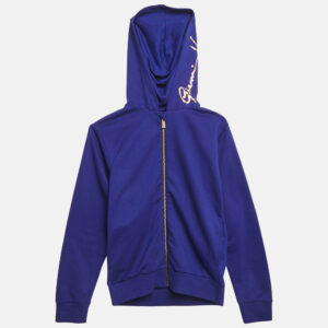 Versace Kids Blue Medusa Print Cotton Knit Zip-Up Jacket 10 Yrs