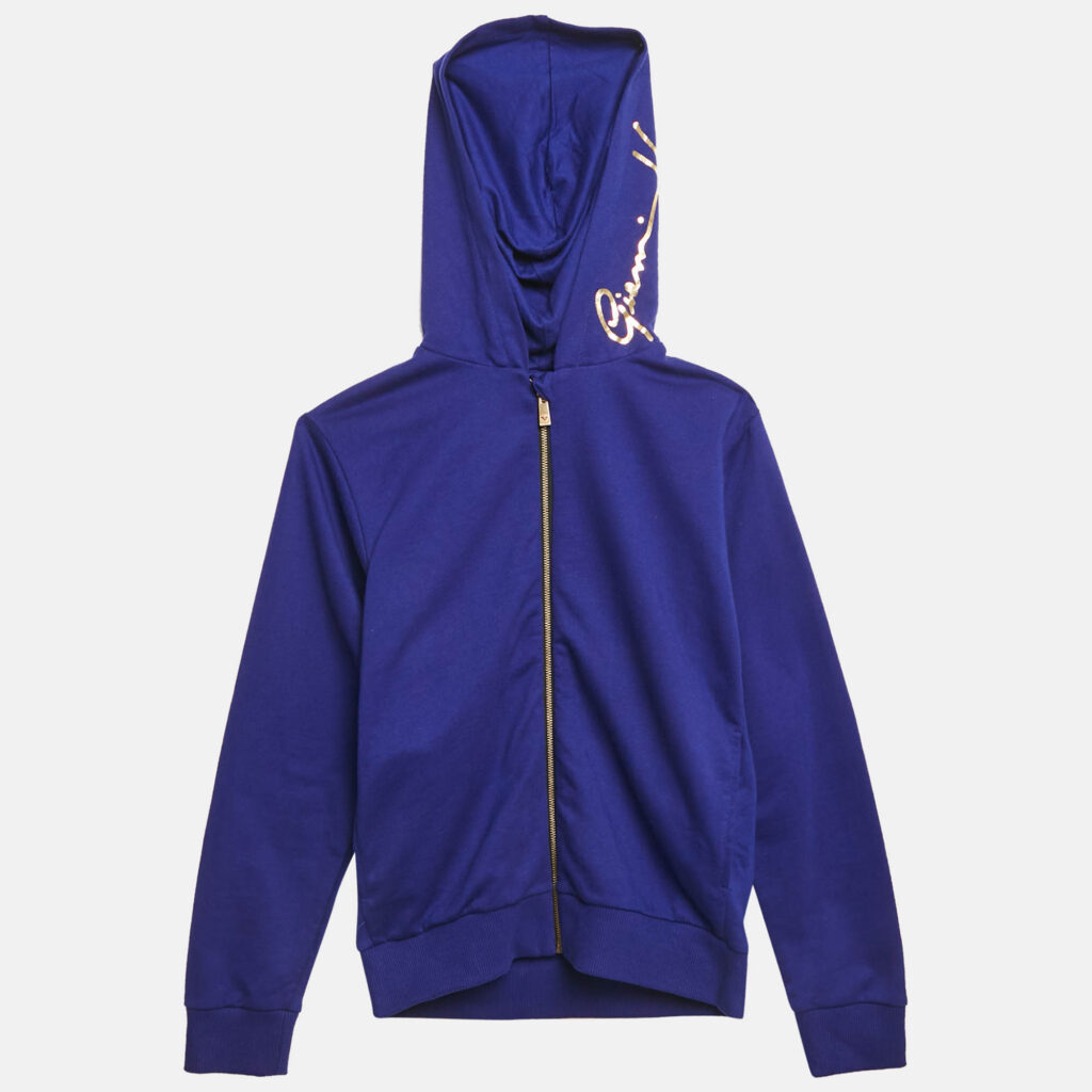 luxury-kids-versace-new-girls-p1129548-007 Versace Kids Blue Medusa Print Cotton Knit Zip-Up Jacket 10 Yrs