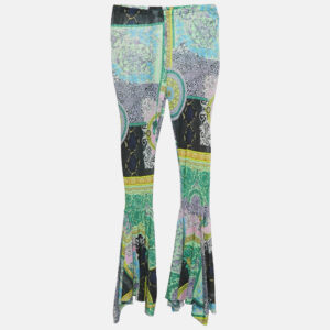 Versace Kids Multicolor Printed Jersey Flared Leg Trousers 10 Yrs