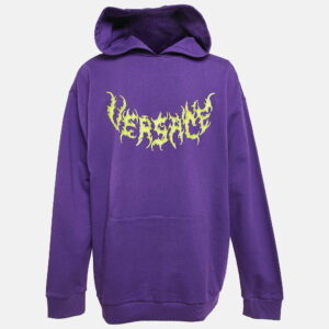 Versace Kids Purple Printed Cotton Hoodie 14 Yrs