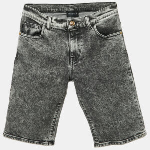 Versace Kids Grey Washed Denim Bermuda Shorts 12 Yrs Waist 28"