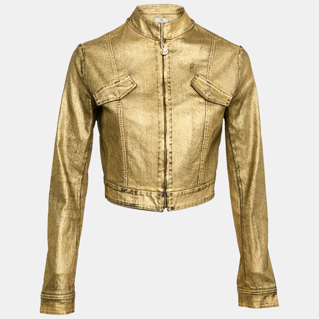 luxury-kids-versace-used-girls-p1152488-003 Young Versace Gold Coated Zip-Up Jacket XXL