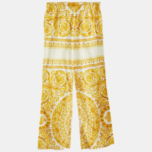 Versace White printed Cotton Pants 14R