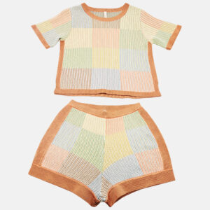 Zimmermann Kids Multicolor Everley Knit Top and Shorts Set 10 Yrs