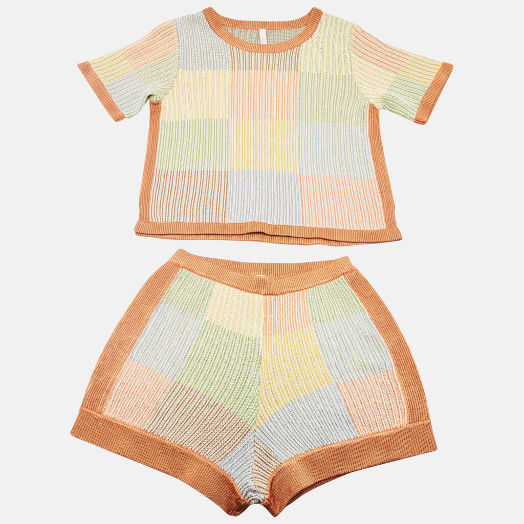 luxury-kids-zimmermann-used-girls-p1151854-001 Zimmermann Kids Multicolor Everley Knit Top and Shorts Set 10 Yrs