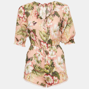 Zimmermann Kids Pink Floral Print Cotton Jumpsuit 6 Yrs