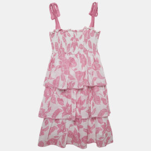 Zimmermann White/Pink Floral Print Cotton Tiered Dress (10 Yrs)