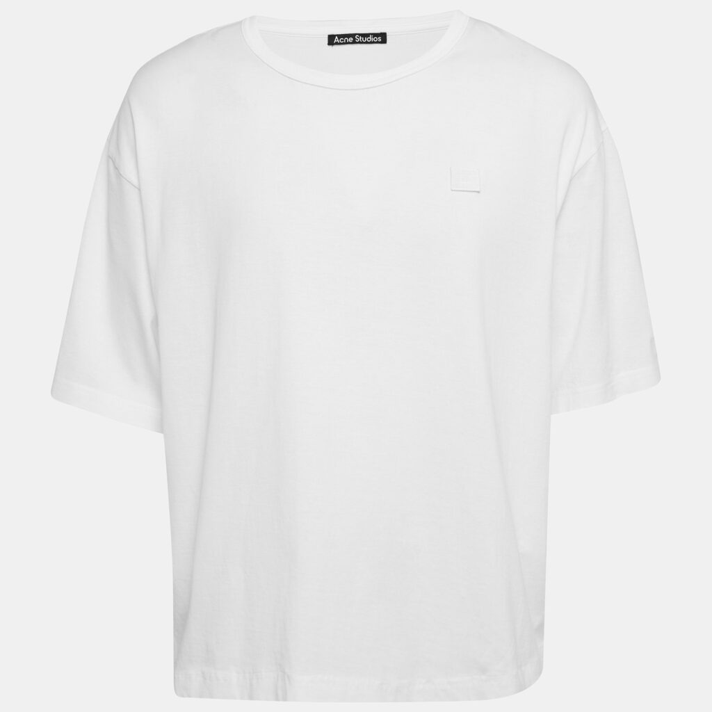 luxury-men-acne-studios-used-clothes-p1032608-004 Acne Studios White Cotton Crew Neck T-Shirt XL