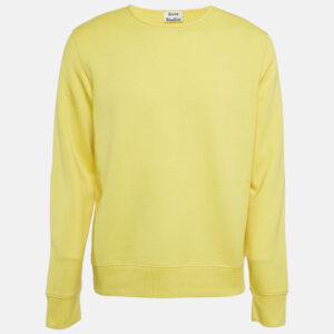 Acne Studios Yellow Knit Casey Crinkle Sweatshirt M