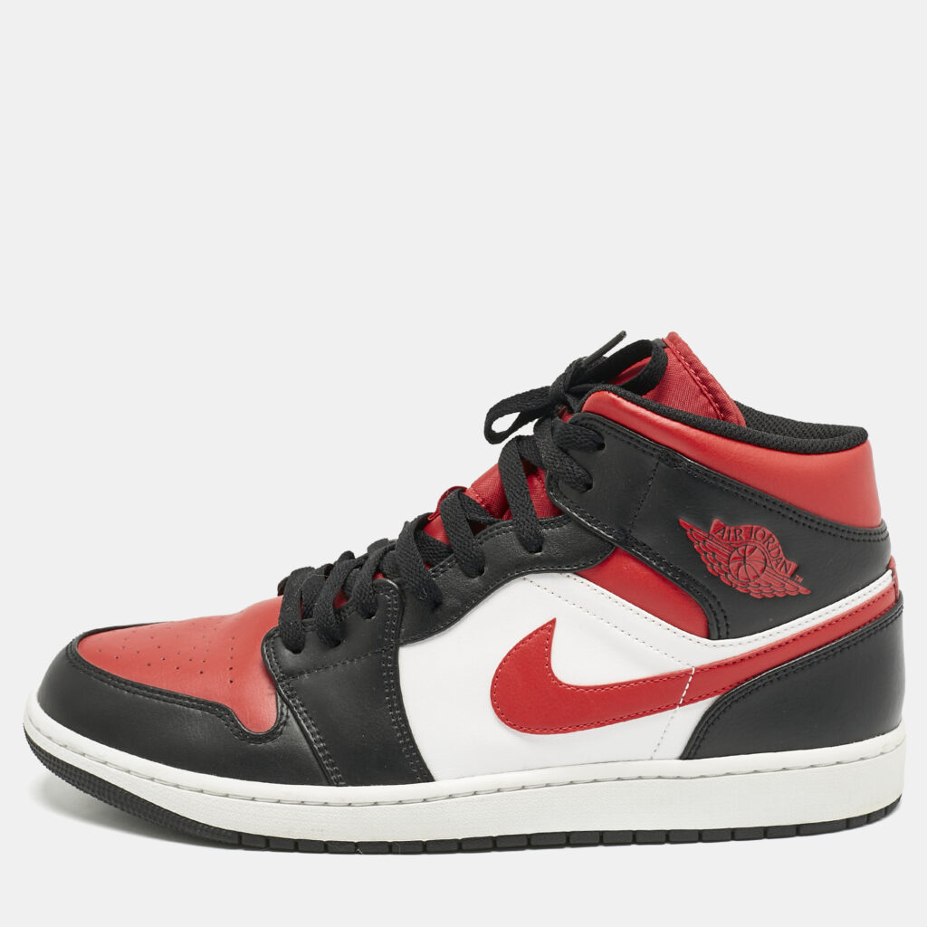 luxury-men-air-jordans-used-shoes-p1159600-008 Air Jordans Multicolor Leather Jordan 1 Mid Gym Red Black White Sneakers Size 47.5