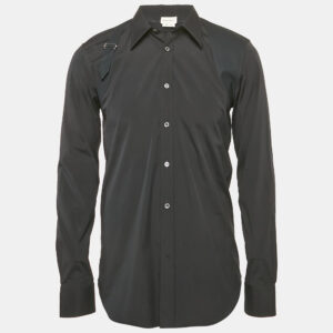 Alexander McQueen Black Cotton Harness Detail Shirt L