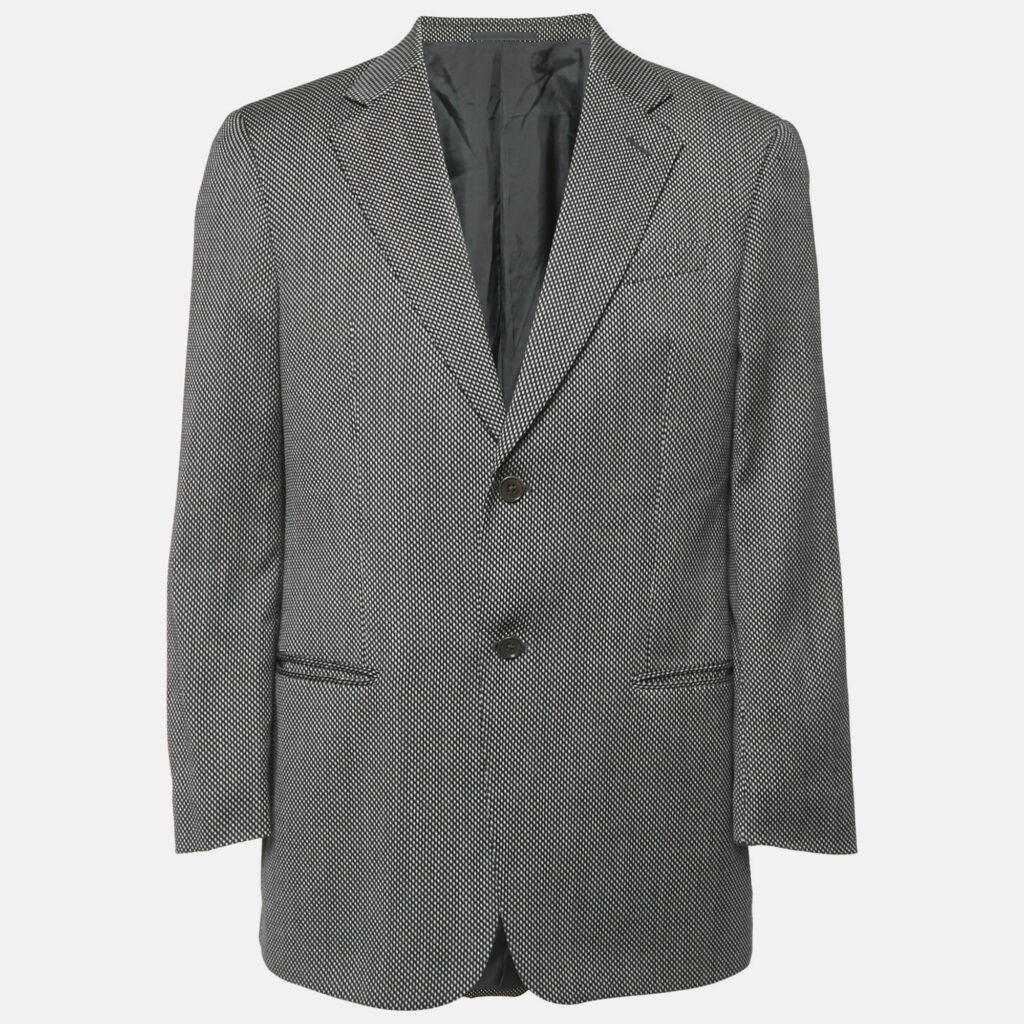 luxury-men-armani-collezioni-used-clothes-p1162890-001 Armani Collezioni Patterned Wool Regular Fit Blazer L