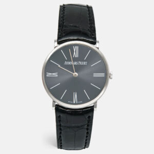 Audemars Piguet Grey Platinum Alligator Leather Jules Audemars 14667PT.OO.A001CR.01 Men's Wristwatch 32 mm