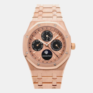 Audemars Piguet Royal Oak Perpetual Calendar Limited Edition 26584OR.OO.1220OR.01 Automatic Rose Gold Blue Dial Men's Wristwatch 41mm