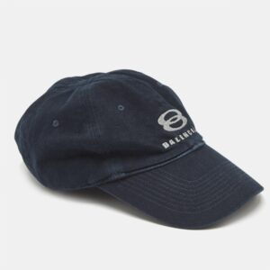 Balenciaga Navy Blue Cotton Unity Snowboard Logo Cap L