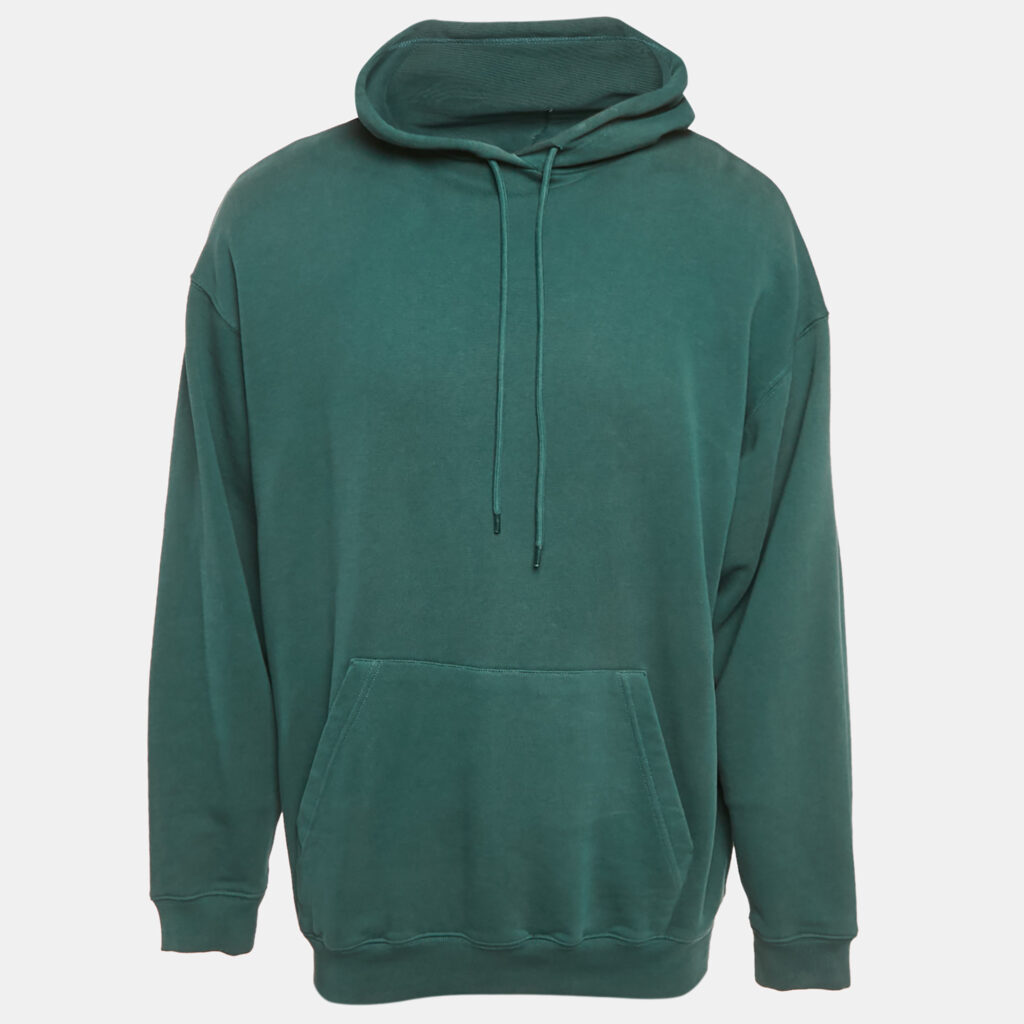 luxury-men-balenciaga-used-clothes-p1131091-006 Balenciaga Green Logo Print Cotton Oversized Hoodie S