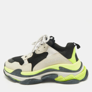 Balenciaga Multicolor Mesh and Nubuck Leather Triple S Sneakers Size 41