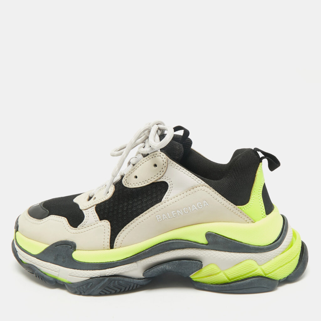 luxury-men-balenciaga-used-shoes-p1167084-003 Balenciaga Multicolor Mesh and Nubuck Leather Triple S Sneakers Size 41