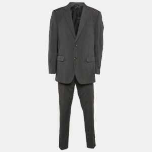 Balmain Black Rayon Blend Tailored Suits XXXL