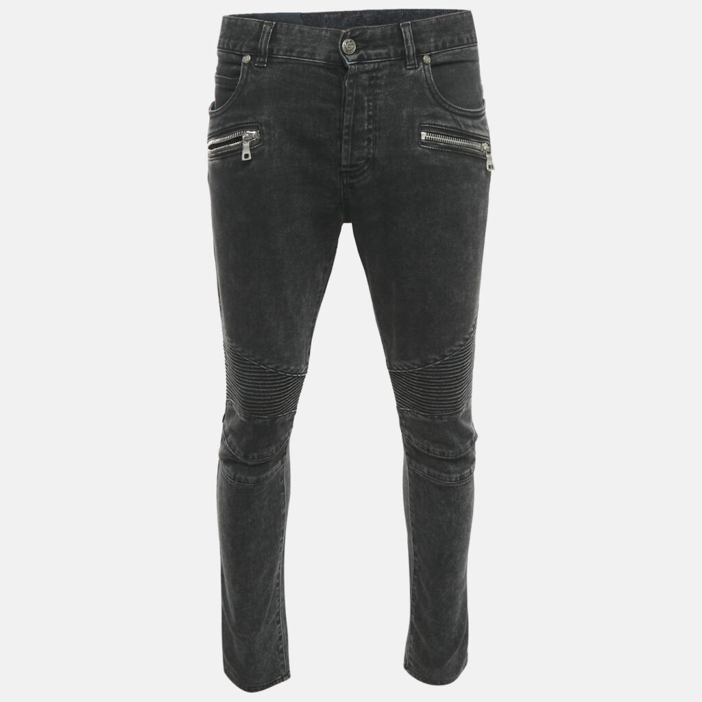 luxury-men-balmain-used-clothes-p1135331-001 Balmain Grey Denim Slim Fit Jeans L Waist 35"