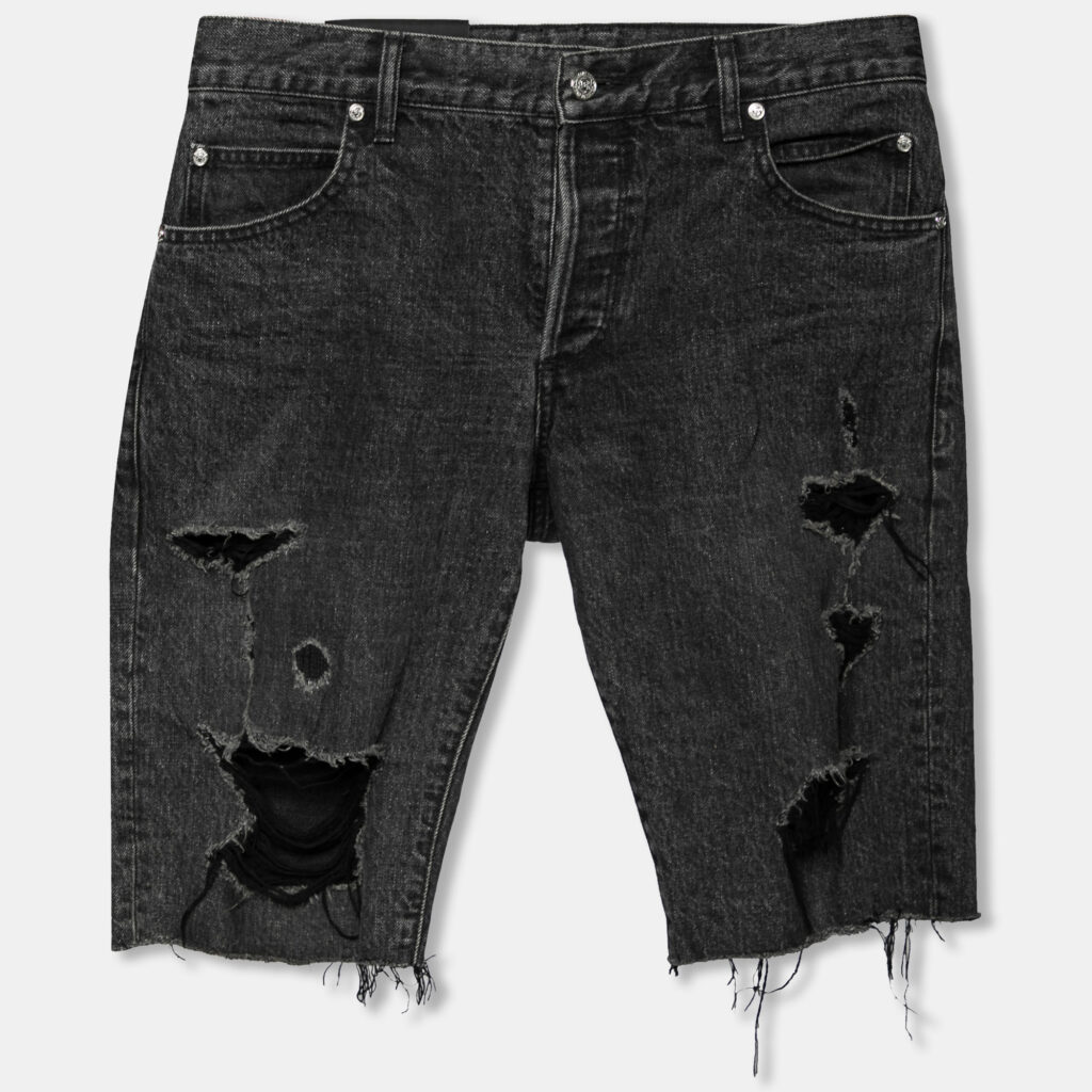 luxury-men-balmain-used-clothes-p626189-007-1 Balmain Grey Distressed Denim Shorts M