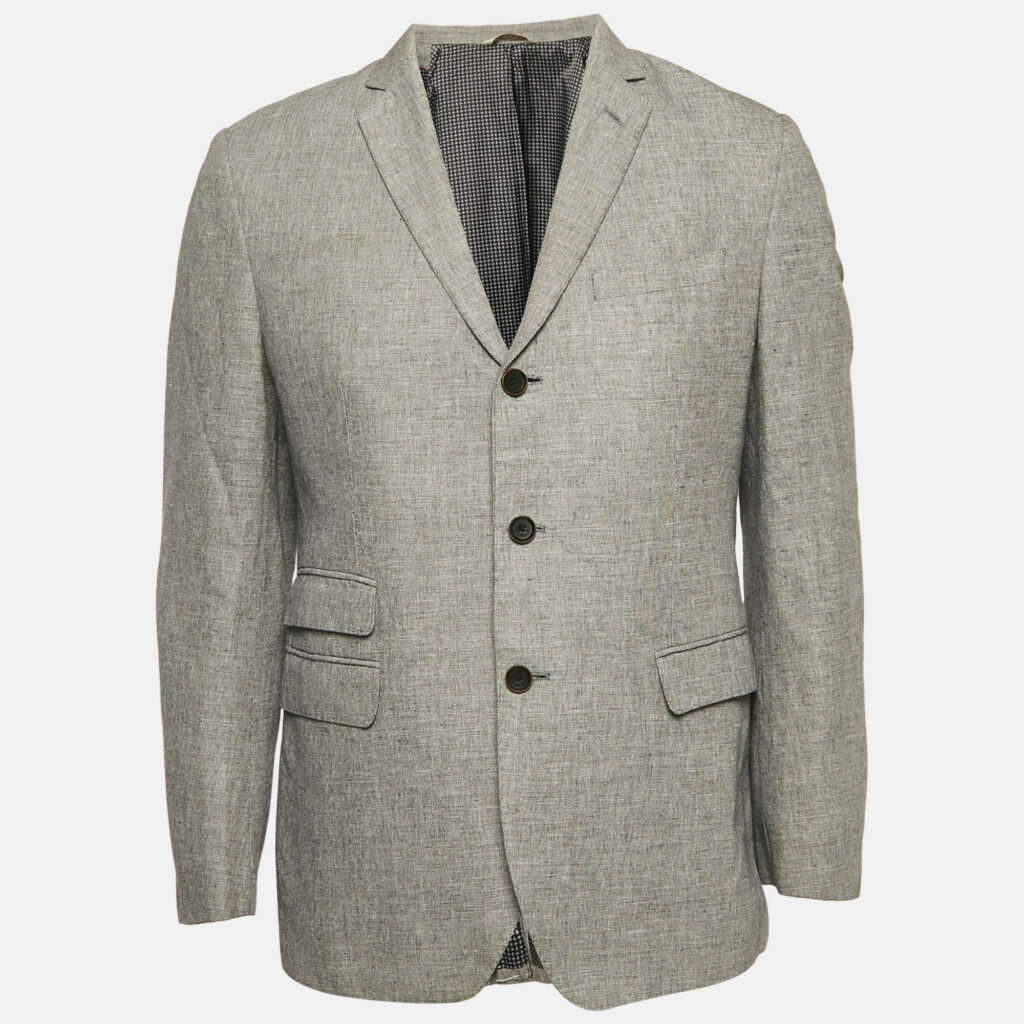 luxury-men-banana-republic-used-clothes-p1162403-002 Banana Republic Heritage Grey Button Front Slim Fit Blazer L