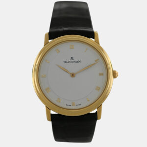 Blancpain White 18k Yellow Gold Villeret 0071-1418 Automatic Men's Wristwatch 33 mm