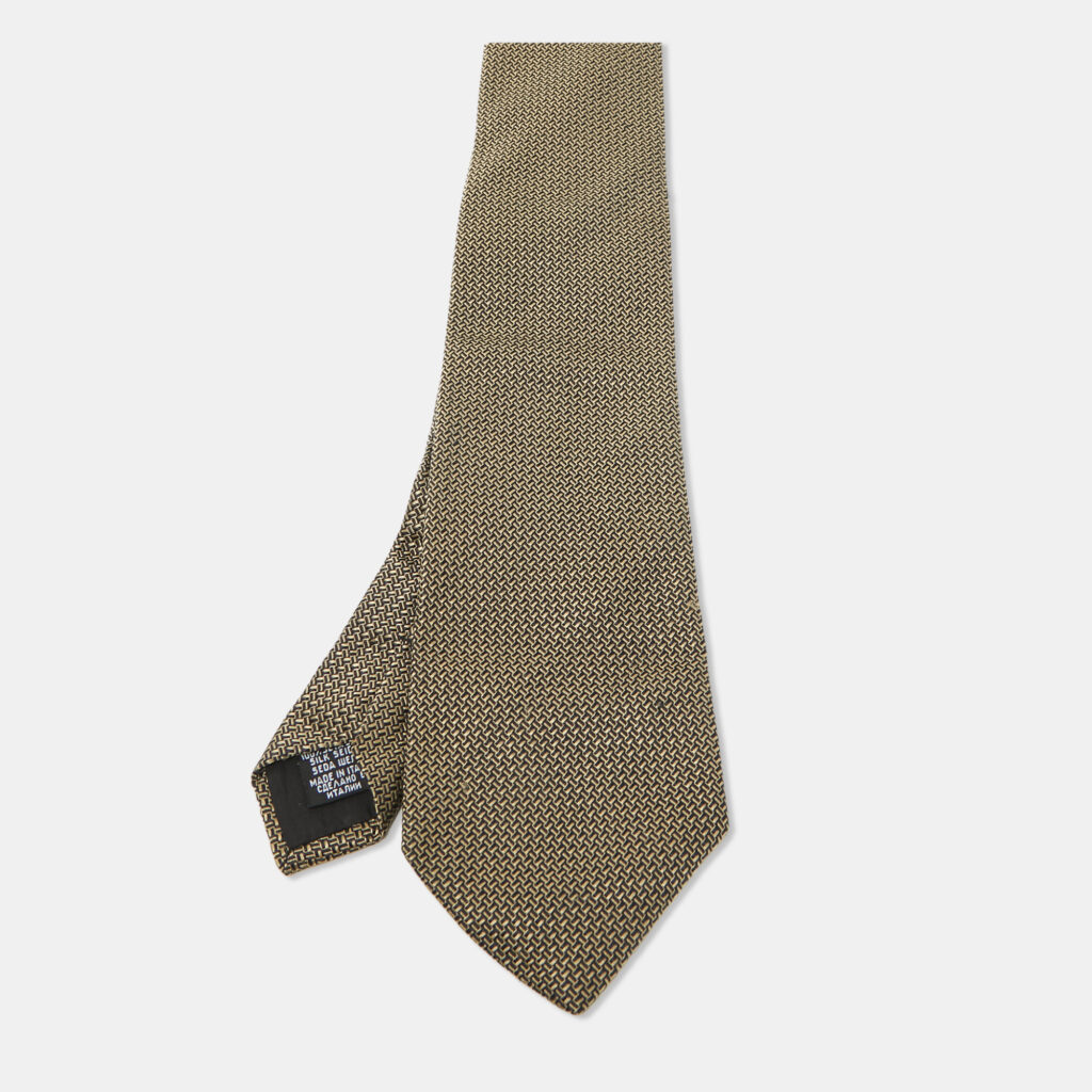 luxury-men-boss-by-hugo-boss-used-accessories-p1040796-001 Boss By Hugo Boss Brown Patterned Silk Traditional Tie