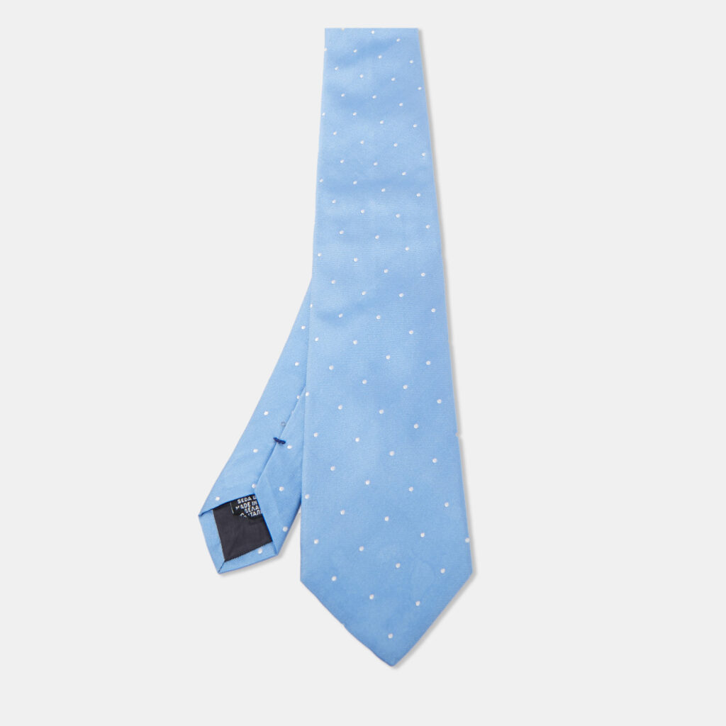 luxury-men-boss-by-hugo-boss-used-accessories-p1089019-001 Boss By Hugo Boss Blue Dotted Silk Tie