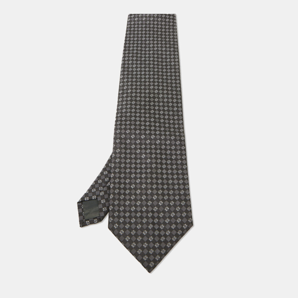 luxury-men-boss-by-hugo-boss-used-accessories-p1098081-001 Boss By Hugo Boss Black/Grey Patterned Silk Tie