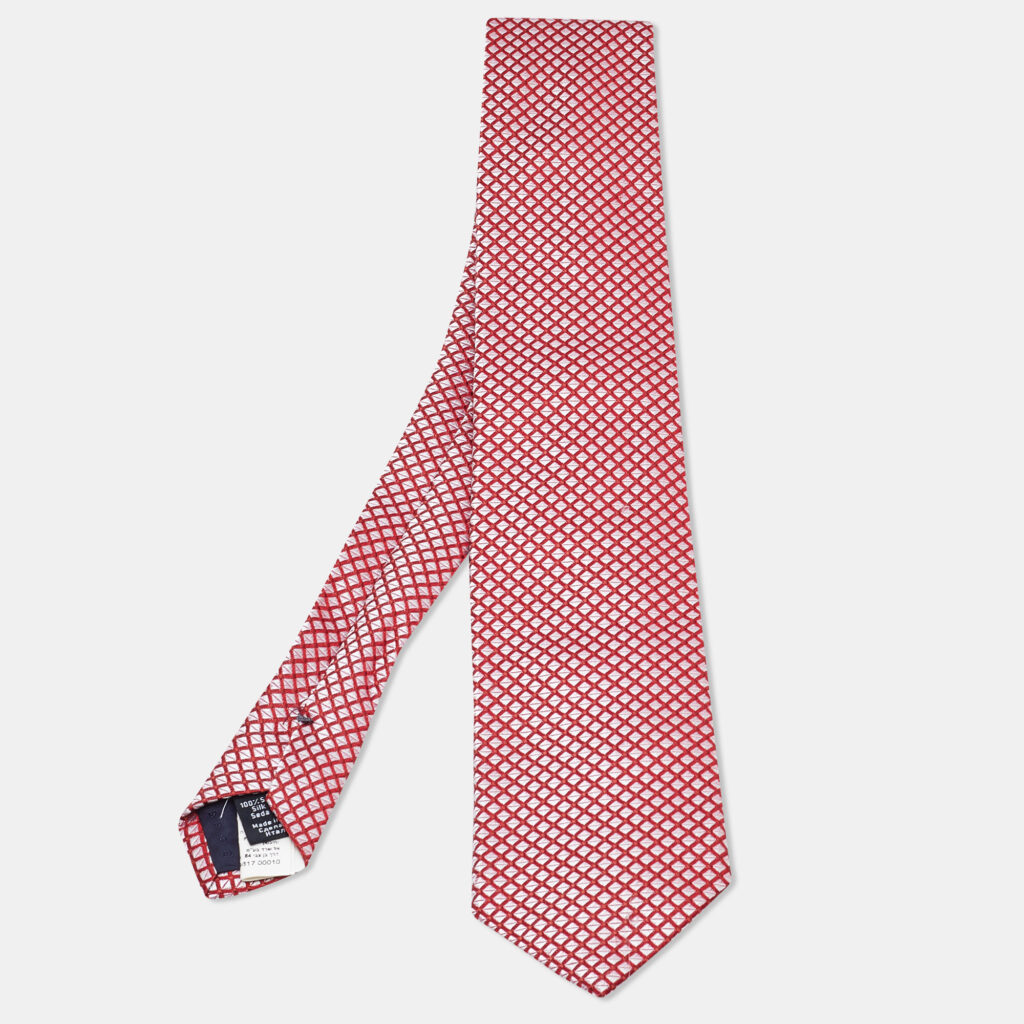 luxury-men-boss-by-hugo-boss-used-accessories-p1125214-001 Boss By Hugo Boss Red Jacquard Classic Tie