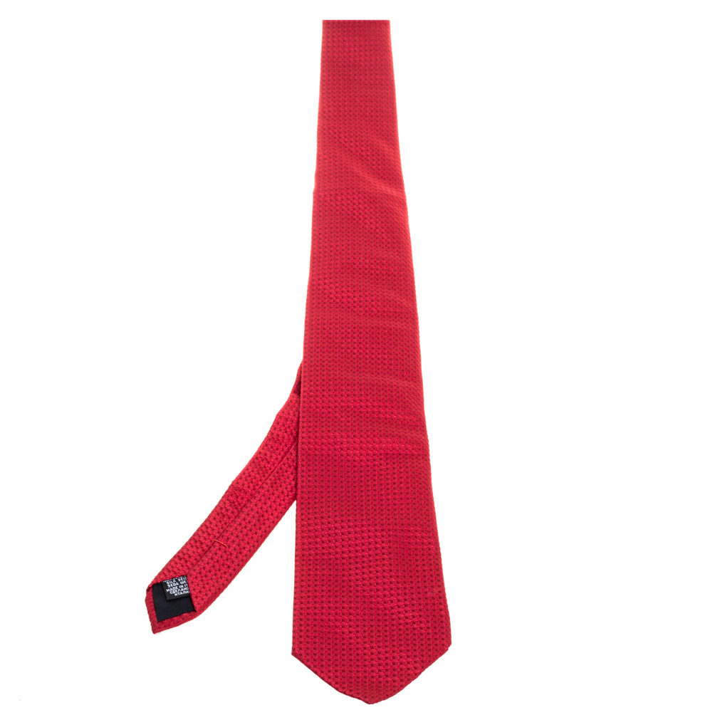 luxury-men-boss-by-hugo-boss-used-accessories-p365229-001 Boss By Hugo Boss Red Patterned Silk Tie