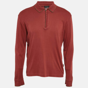Boss by Hugo Boss Red Jersey Long Sleeve Polo T-Shirt L