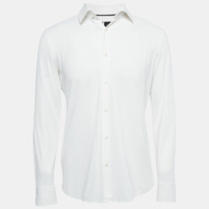 Boss By Hugo Boss White Jersey Button Front Shirt M