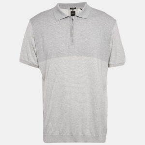 Boss By Hugo Boss Grey Jersey Zip-Up T-Shirt XXL