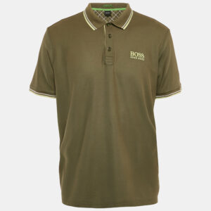 Boss By Hugo Boss Green Pique Cotton Moisture Manger Polo T-Shirt XL