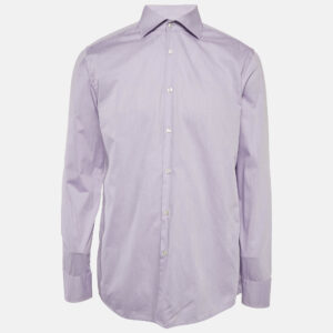 Boss By Hugo Boss Purple Patterned Cotton Button Front Shirt XL