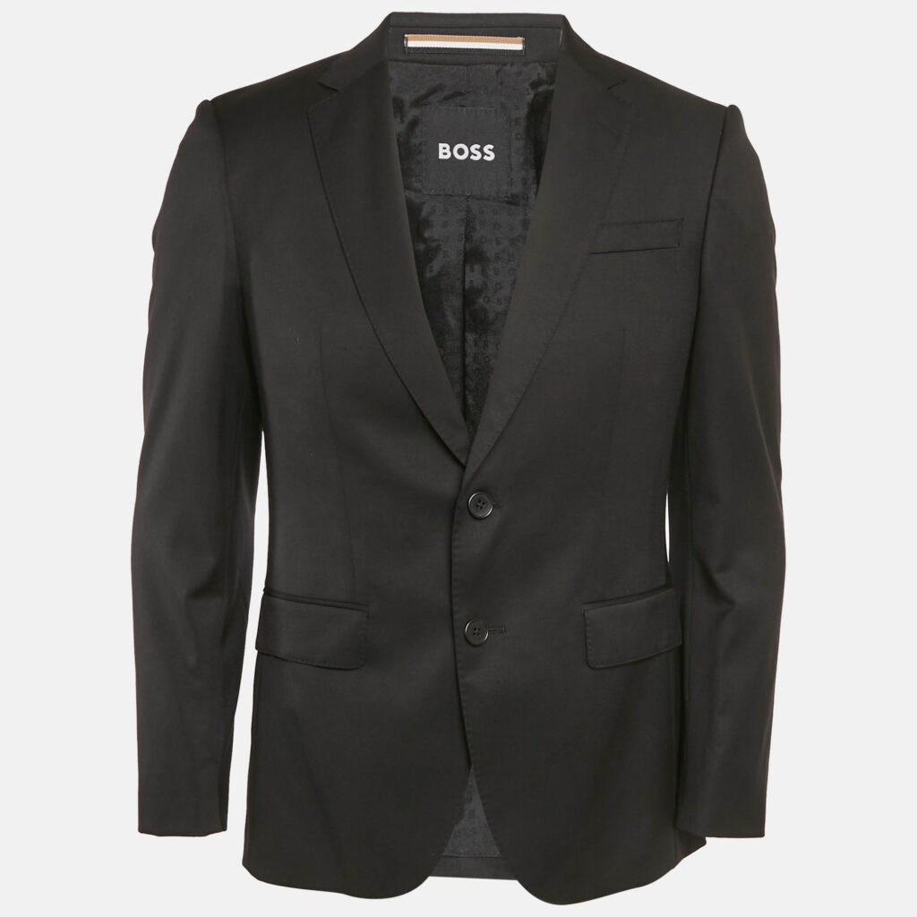 luxury-men-boss-by-hugo-boss-used-clothes-p1115393-001 Boss By Hugo Boss Black Gabardine Single Breasted Blazer S